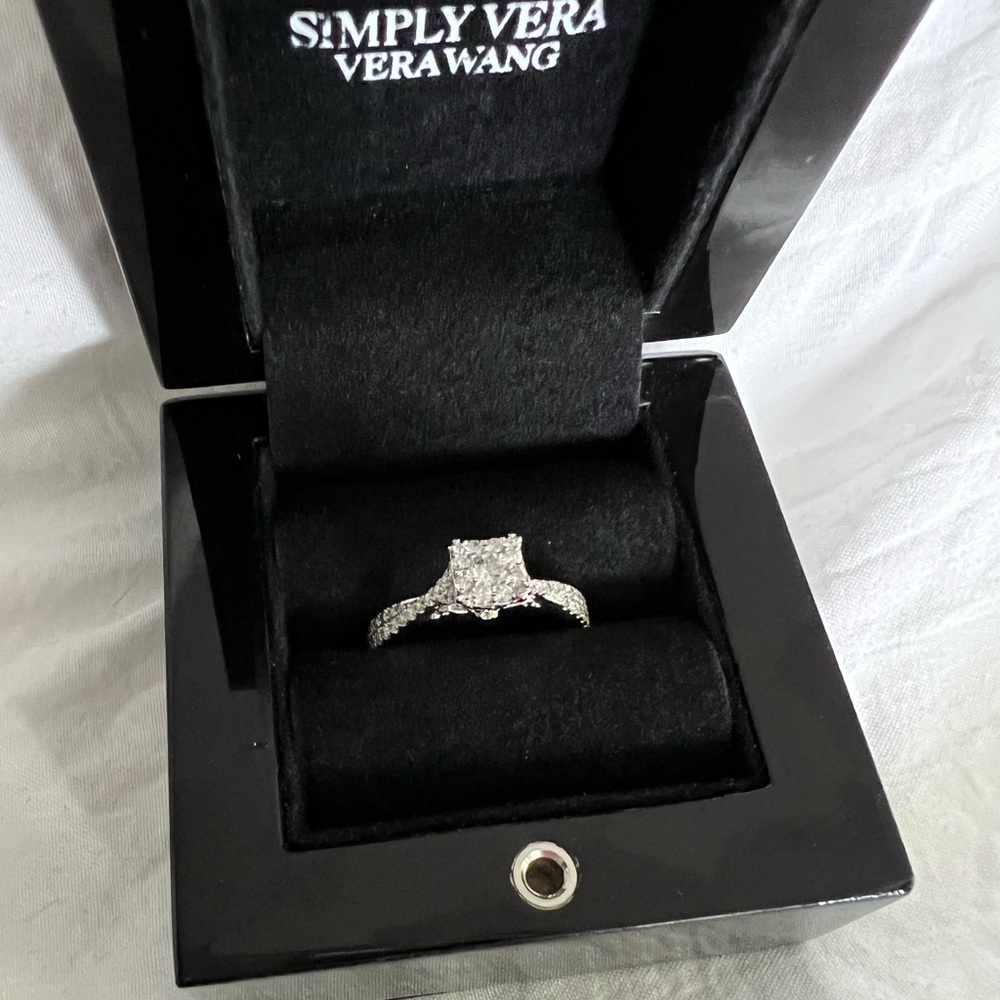 New Vera Wang 14K White Gold 1/2 Carrot Diamond Ring